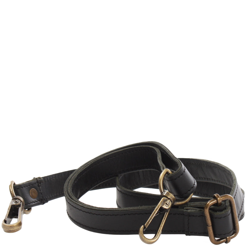 Leconi Trageriemen Leder schwarz schmal 150cm LEC-R4