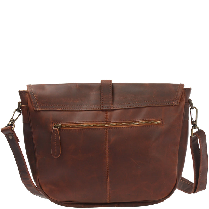 Leconi Umhängetasche Damen Schultertasche Damentasche Handtasche Leder Braun LE3053