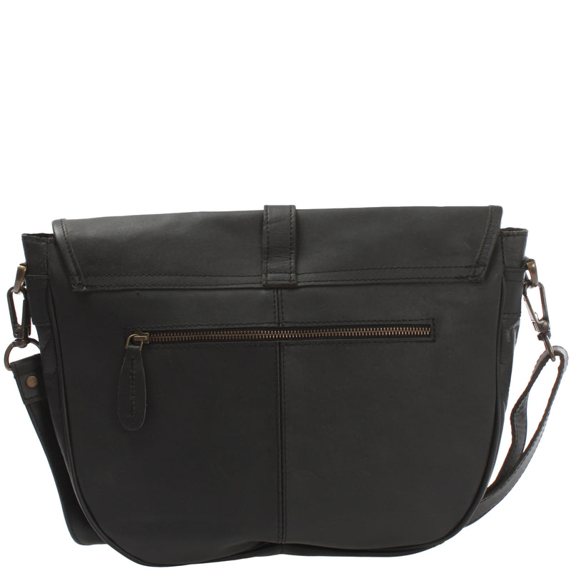 Leconi Umhängetasche Damen Schultertasche Damentasche Handtasche Leder Schwarz LE3053