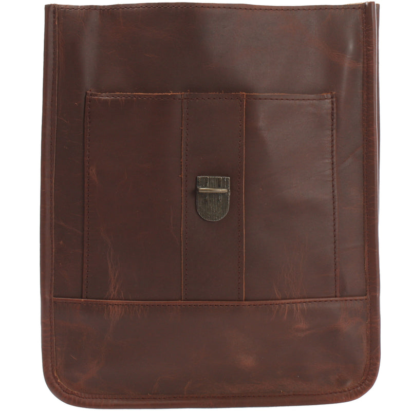 Leconi Umhängetasche Freizeittasche Herren Damen Hochformat Leder Braun LE3052