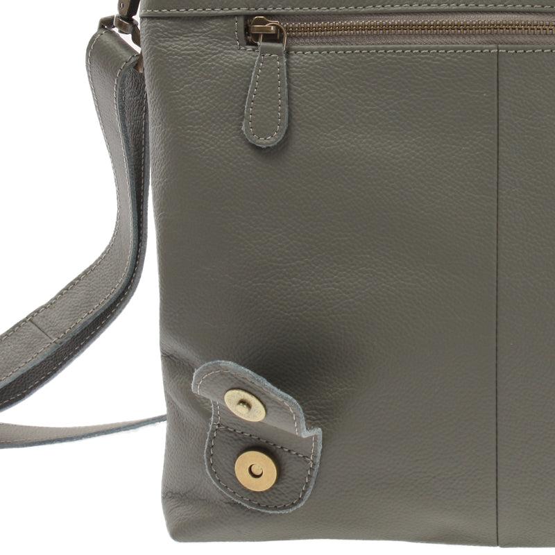 Leconi Umhängetasche Ledertasche Damen Schultertasche Leder Oliv LE3073