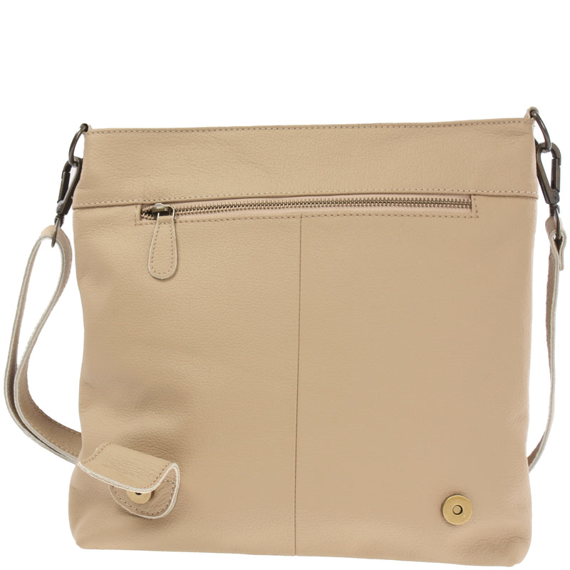 Leconi Umhängetasche Ledertasche Damen Schultertasche Leder Sand LE3073
