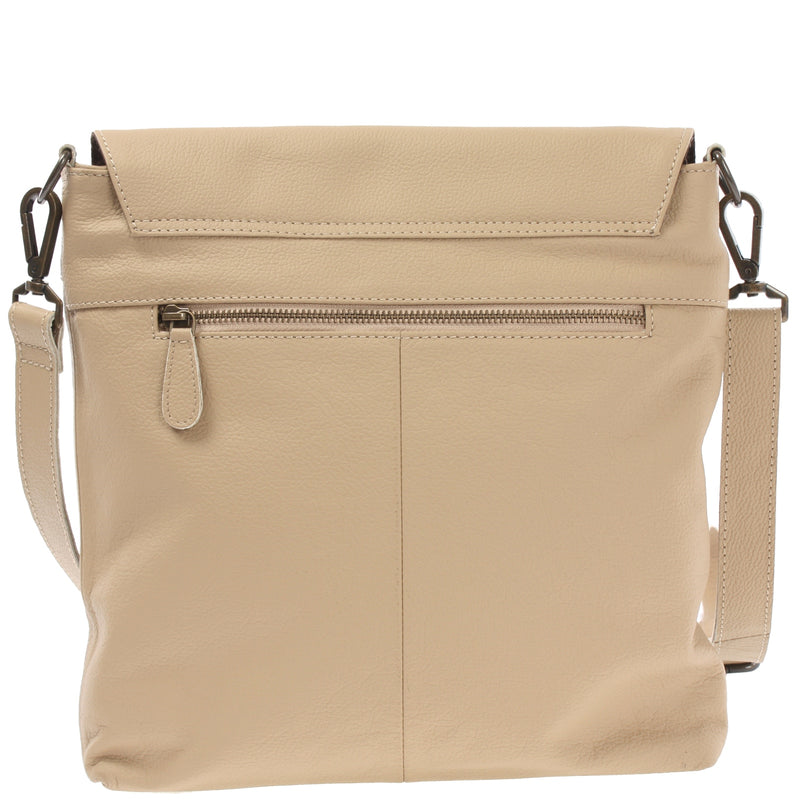 Leconi Umhängetasche Ledertasche Damen Schultertasche Leder Sand LE3073