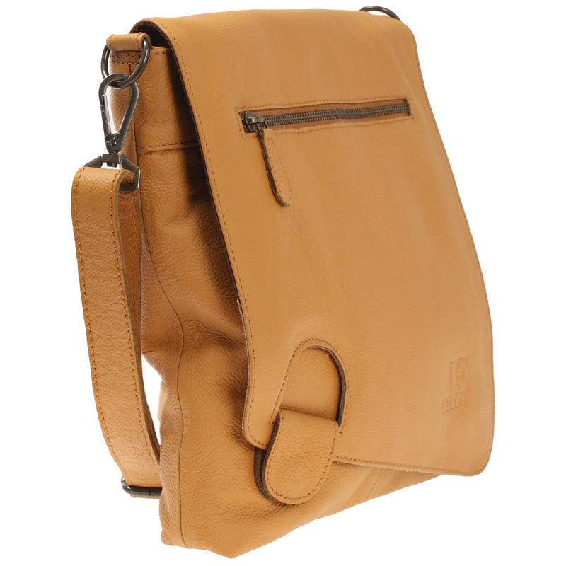 Leconi Umhängetasche Ledertasche Damen Schultertasche Leder Senf LE3073