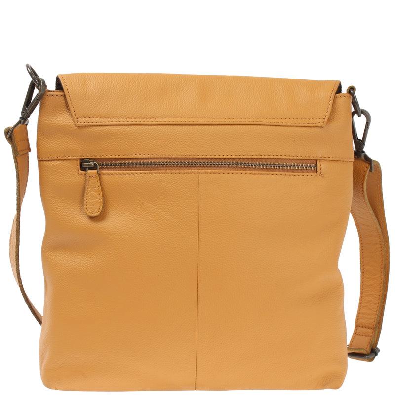 Leconi Umhängetasche Ledertasche Damen Schultertasche Leder Senf LE3073