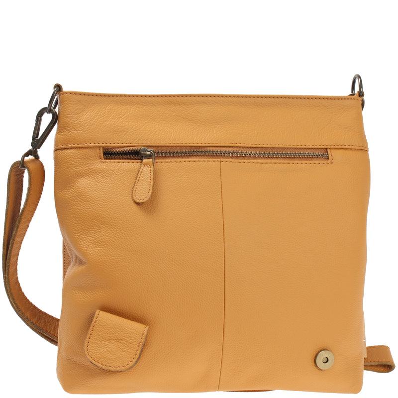 Leconi Umhängetasche Ledertasche Damen Schultertasche Leder Senf LE3073