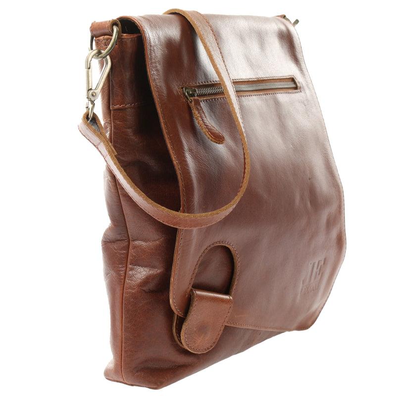 Leconi Umhängetasche Ledertasche Damen Schultertasche Leder Braun LE3073