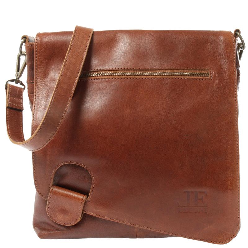 Leconi Umhängetasche Ledertasche Damen Schultertasche Leder braun LE3073