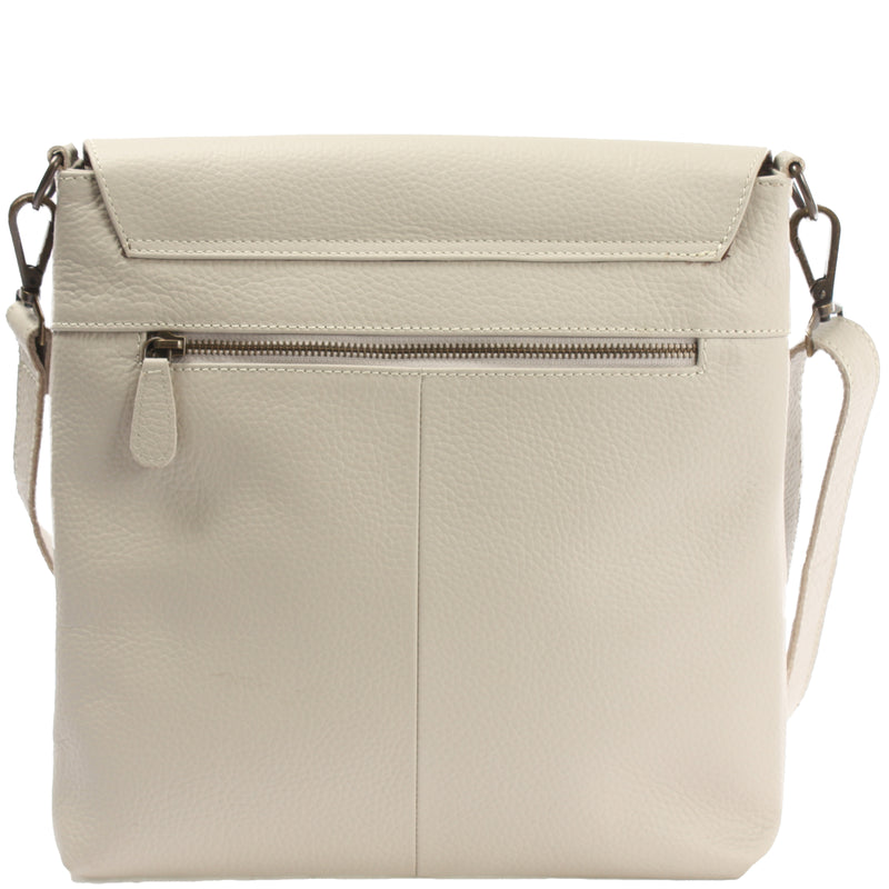 Leconi Umhängetasche Ledertasche Damen Schultertasche Leder Beige LE3073