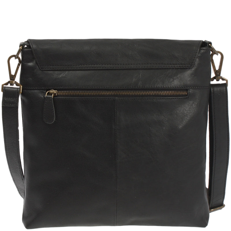 Leconi Umhängetasche Ledertasche Damen Schultertasche Leder Schwarz LE3073