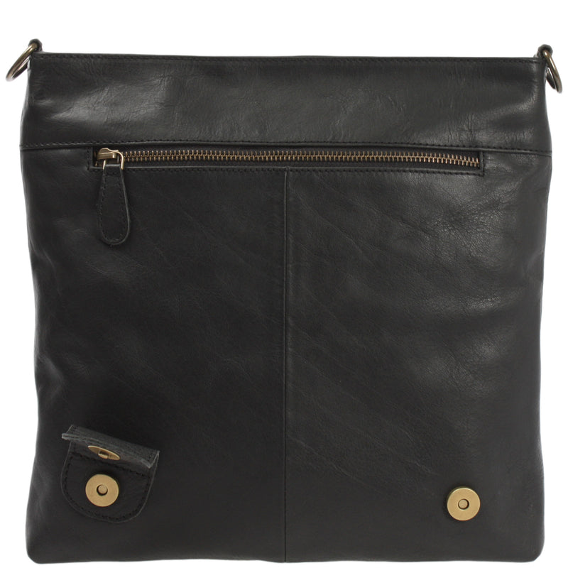 Leconi Umhängetasche Ledertasche Damen Schultertasche Leder Schwarz LE3073