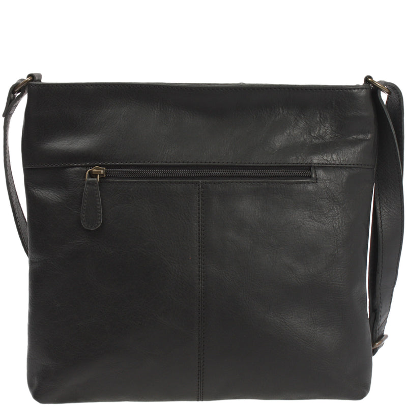 Leconi Umhängetasche Ledertasche Damen Schultertasche Leder Schwarz LE0066