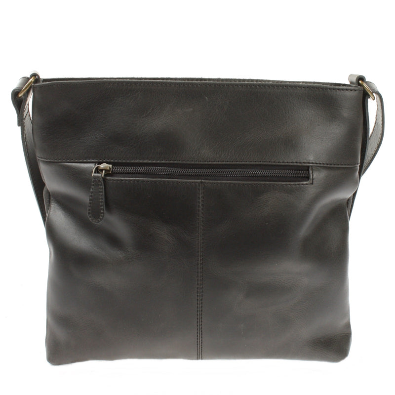 Leconi Umhängetasche Ledertasche Damen Schultertasche Leder Dunkelgrau LE0066