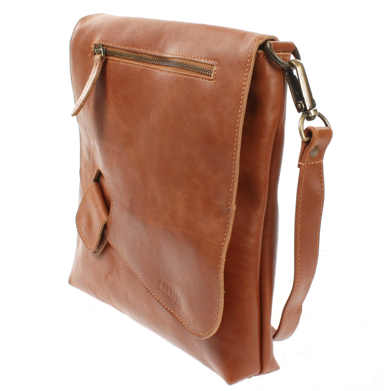 Leconi Umhängetasche Ledertasche Damen Schultertasche Leder Cognac LE3027
