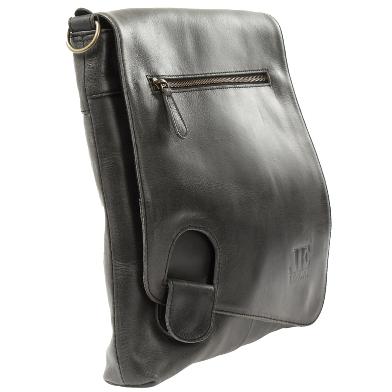 Leconi Umhängetasche Ledertasche Damen Schultertasche Leder Dunkelgrau LE3073