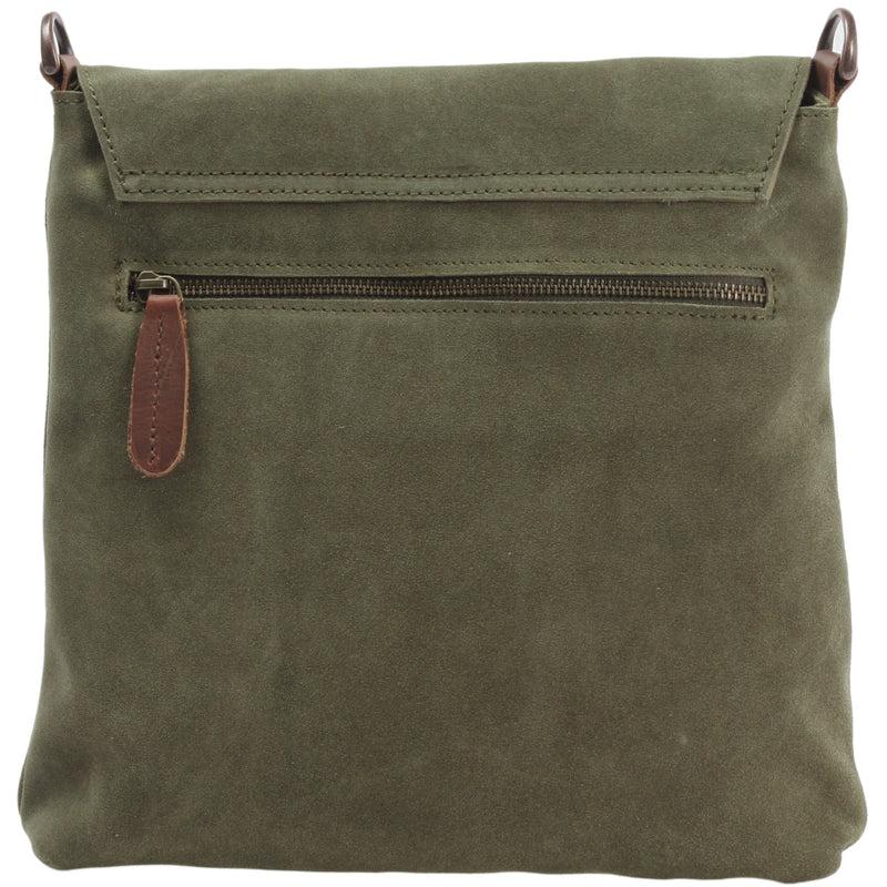 Leconi Umhängetasche Ledertasche Damen Schultertasche Wildleder Grün LE3027