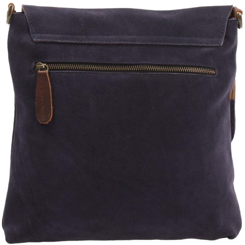 Leconi Umhängetasche Ledertasche Damen Schultertasche Wildleder Navy LE3027