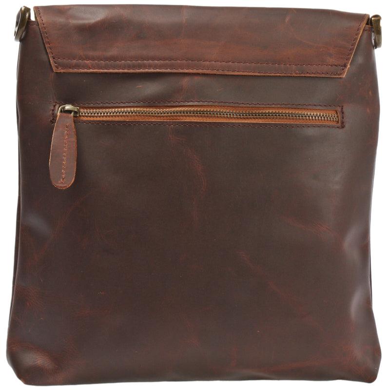 Leconi Umhängetasche Ledertasche Schultertasche Leder Braun LE3027