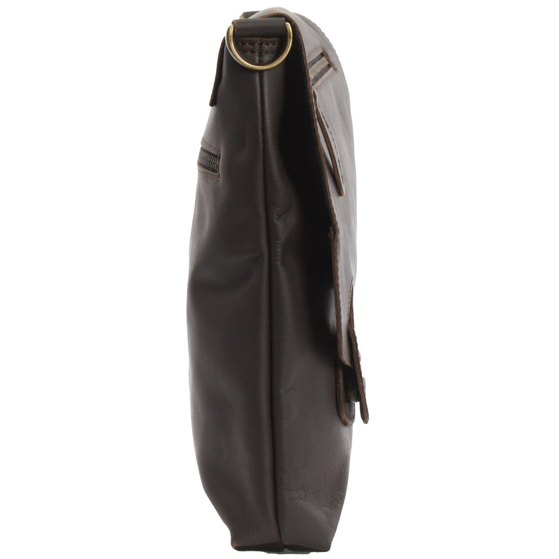 Leconi Umhängetasche Ledertasche Schultertasche Leder Dunkelbraun LE3027