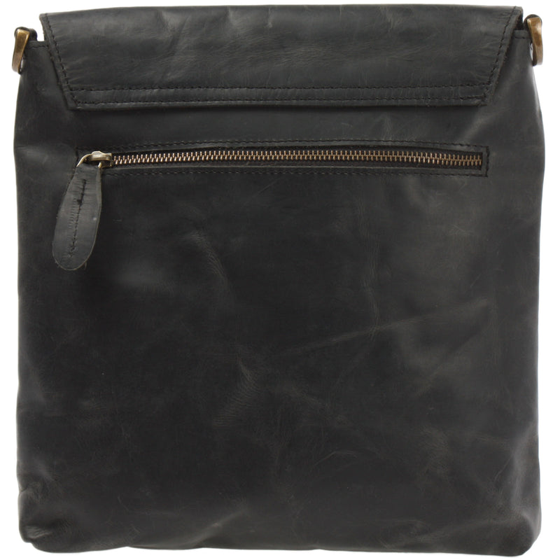 Leconi Umhängetasche Ledertasche Schultertasche Leder Grau LE3027