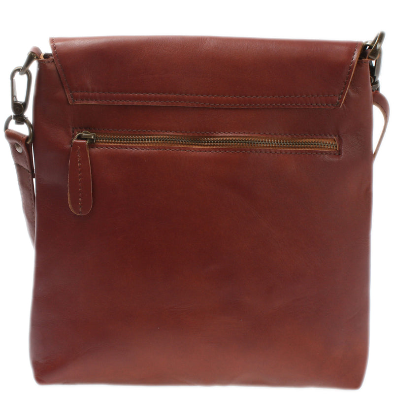 Leconi Umhängetasche Ledertasche Schultertasche Leder Rotbraun LE3027