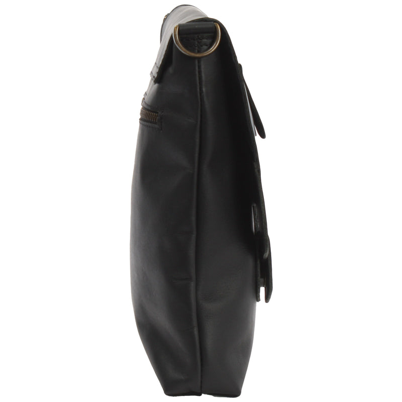 Leconi Umhängetasche Ledertasche Schultertasche Leder Schwarz LE3027