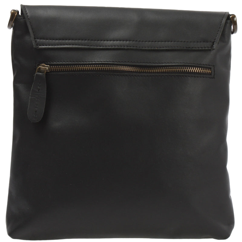 Leconi Umhängetasche Ledertasche Schultertasche Leder Schwarz LE3027