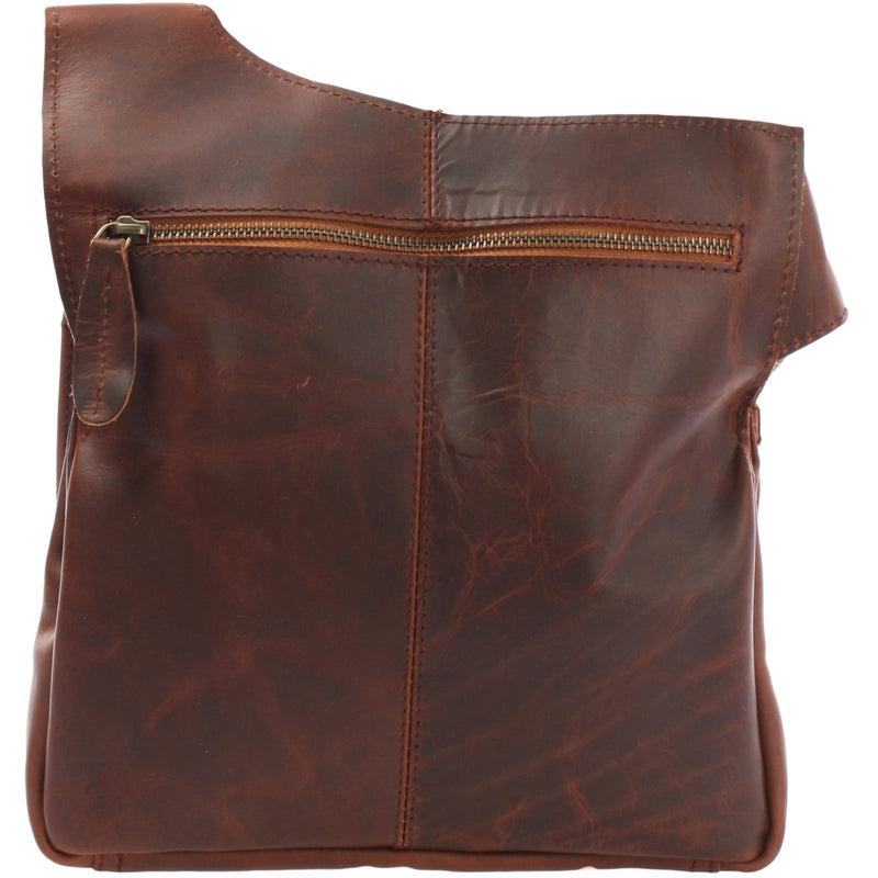 Leconi Umhängetasche Schultertasche Crossbag Damen Herren Leder Braun LE3015