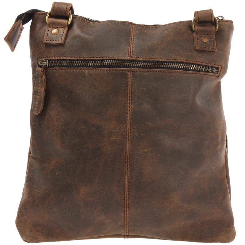 Leconi Umhängetasche Schultertasche Damen Herren Used Look Leder Schlamm LE3011