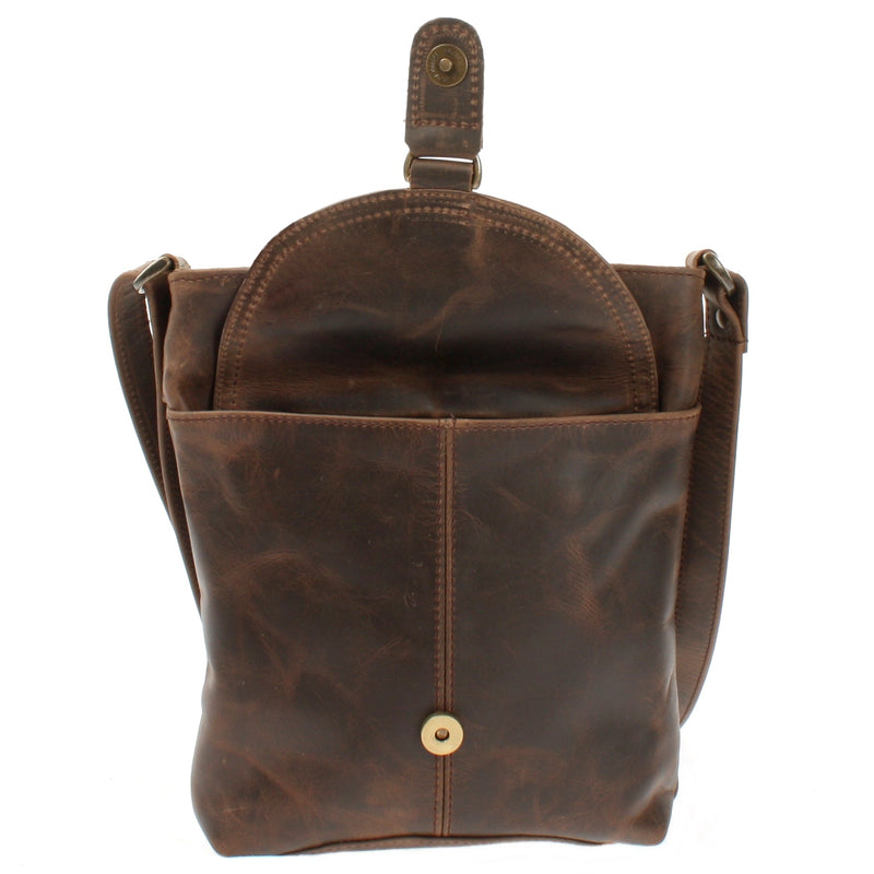 Leconi Umhängetasche Schultertasche Damen Herren Used Look Leder Schlamm LE3072