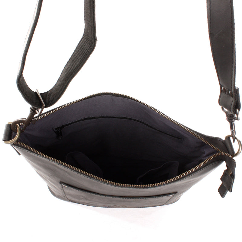 Leconi Umhängetasche Schultertasche Damentasche Ledertasche Leder Schwarz LE3067