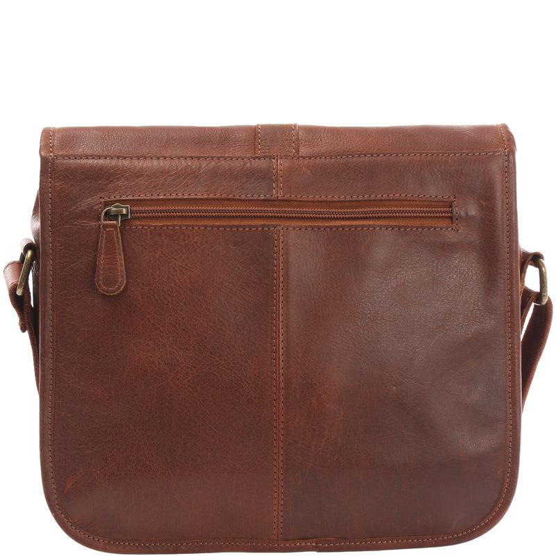 Leconi Umhängetasche Schultertasche Freizeittasche Büffelleder Braun LE3085