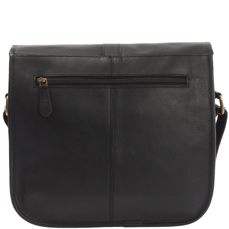 Leconi Umhängetasche Schultertasche Freizeittasche Büffelleder Schwarz LE3085