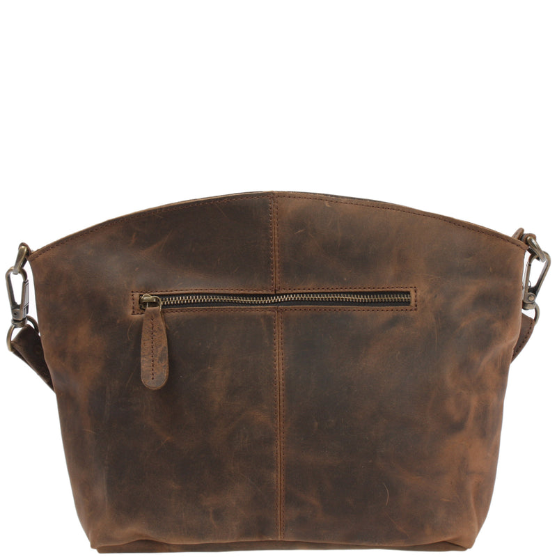 Leconi Umhängetasche Schultertasche Freizeittasche Leder Schlamm LE3050