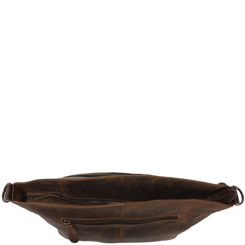 Leconi Umhängetasche Schultertasche Freizeittasche Leder Schlamm LE3050