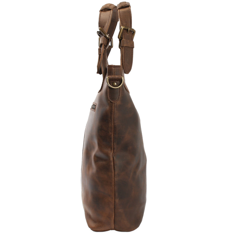 Leconi Umhängetasche Schultertasche Henkeltasche Damentasche Leder Schlamm LE0054