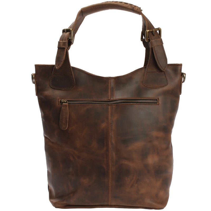 Leconi Umhängetasche Schultertasche Henkeltasche Damentasche Leder Schlamm LE0054