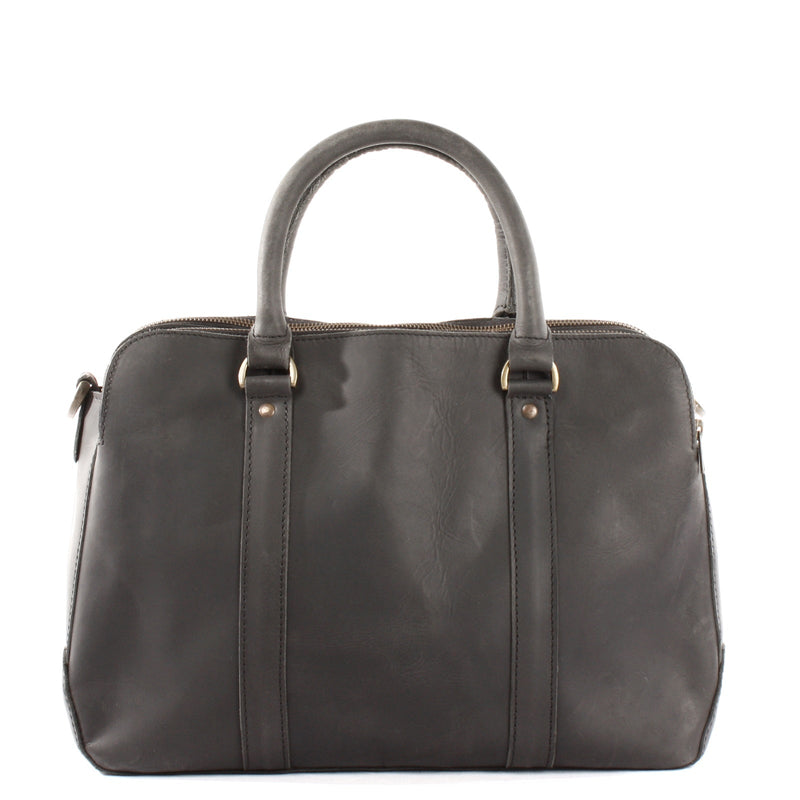 Leconi Umhängetasche Schultertasche Henkeltasche Damentasche Aktentasche Buisnesstasche Leder Schwarz LE3065