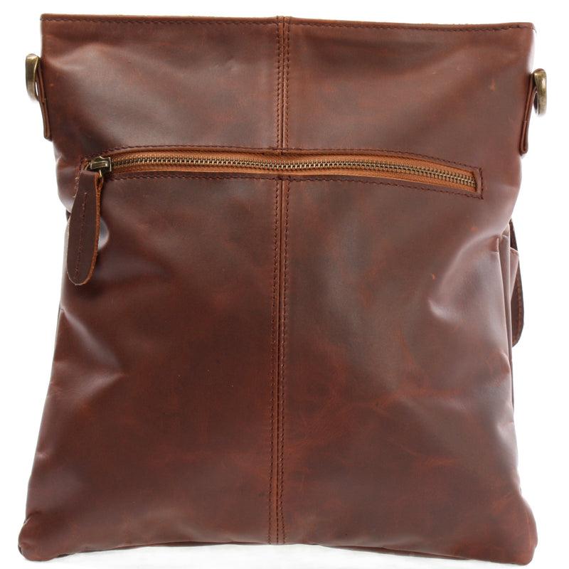 Leconi Umhängetasche Schultertasche Ledertasche Leder Braun LE3084