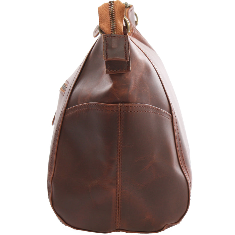 Leconi Umhängetasche Schultertasche Ledertasche Leder Braun LE0058