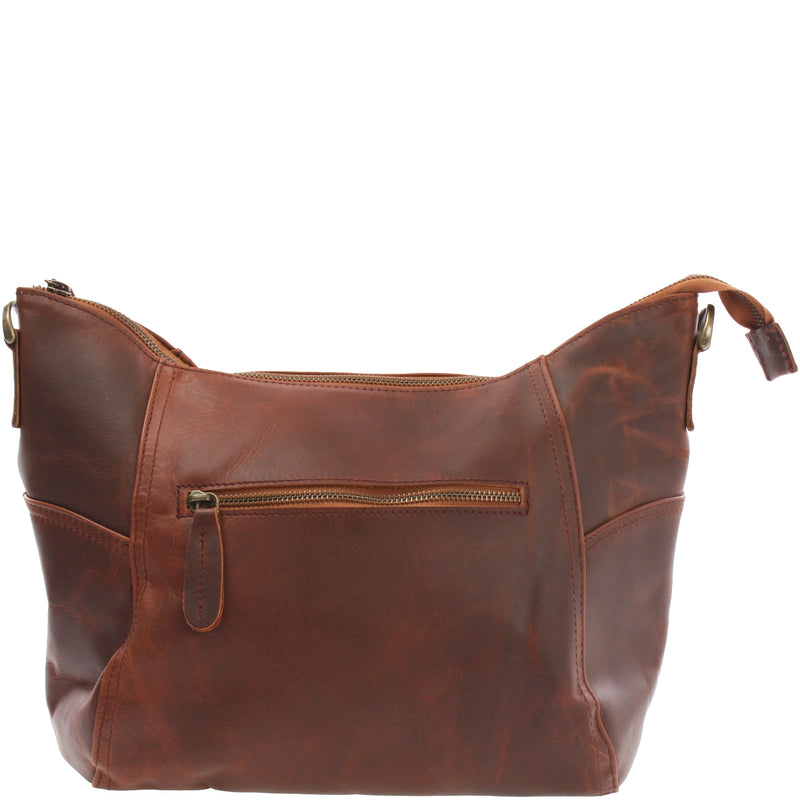 Leconi Umhängetasche Schultertasche Ledertasche Leder Braun LE0058