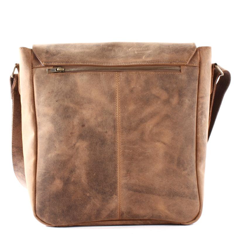 Leconi Umhängetasche Schultertasche Messenger Bag Kuriertasche Businesstasche Leder Vintage Braun LE3063