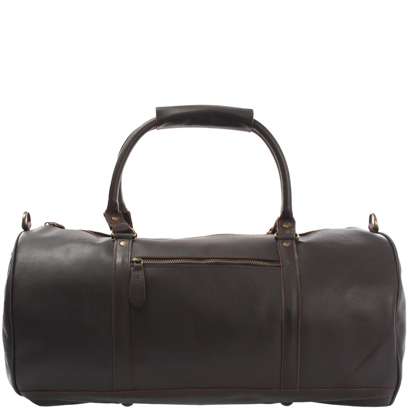 Leconi Weekender Reisetasche Sporttasche Vintage Leder Dunkelbraun LE2004