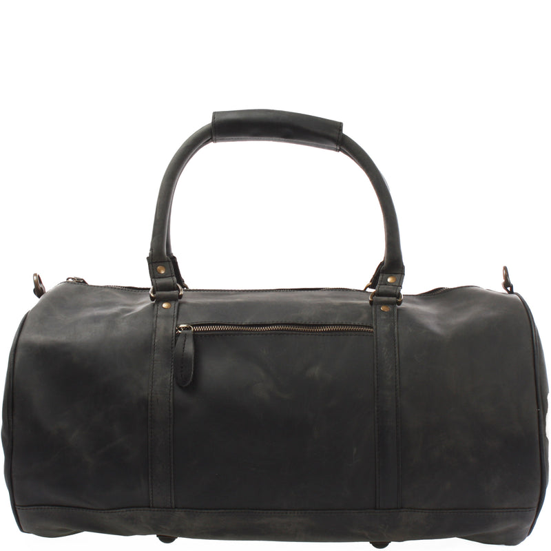 Leconi Weekender Reisetasche Sporttasche Vintage Leder Grau LE2004