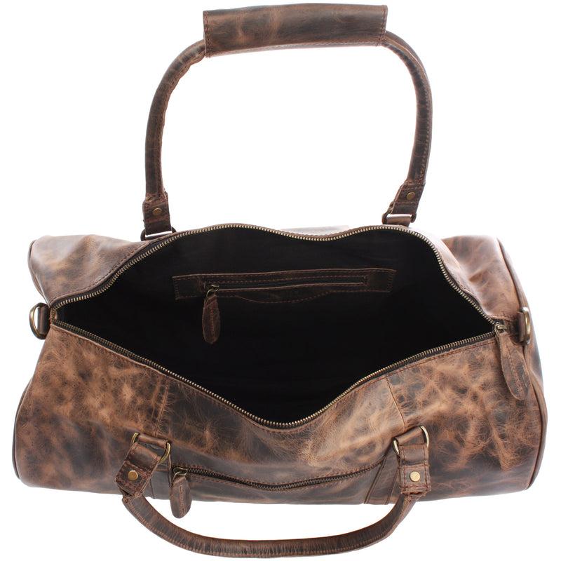 Leconi Weekender Reisetasche Sporttasche Vintage Leder Schlamm LE2004