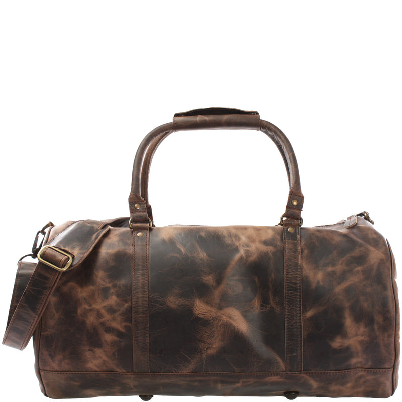 Leconi Weekender Reisetasche Sporttasche vintage Leder schlamm LE2004