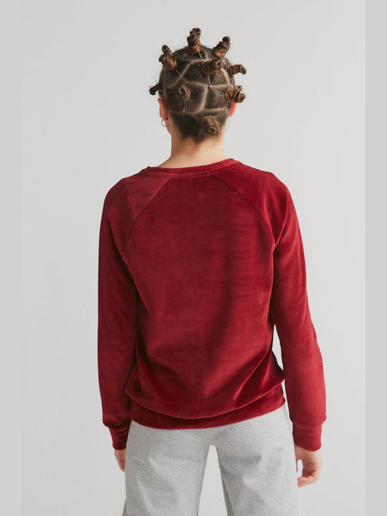 Leela Cotton 1277-030 | Damen Nickysweatshirt - Bordeaux