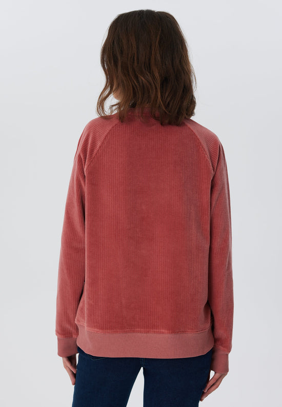 Leela Cotton 1278-072 | Damen Cord Sweatshirt - Dunkel Mauve