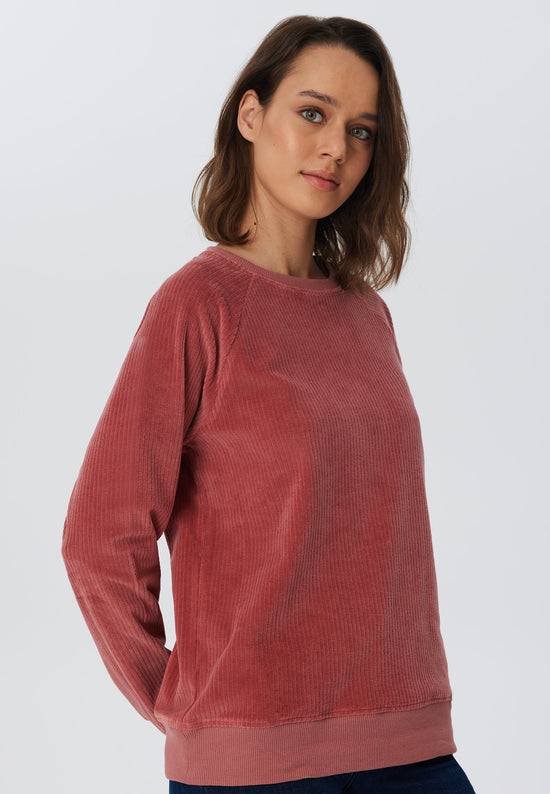 Leela Cotton 1278-072 | Damen Cord Sweatshirt - Dunkel Mauve