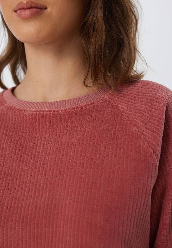 Leela Cotton 1278-072 | Damen Cord Sweatshirt - Dunkel Mauve